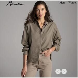 Rowan Joan Gauze Cotton Top L Button Front Relaxed Capsule Wardrobe